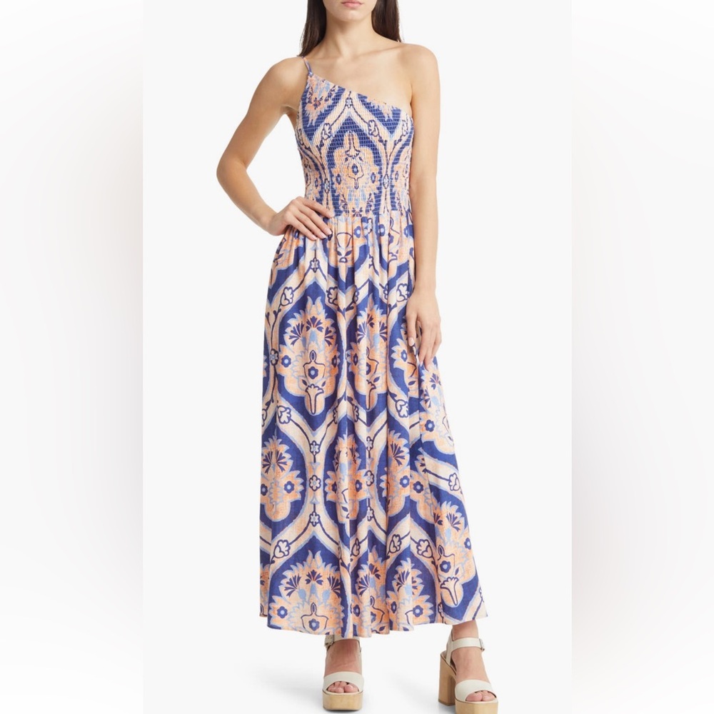 Moon River - One Strap Ikat Maxi Dress